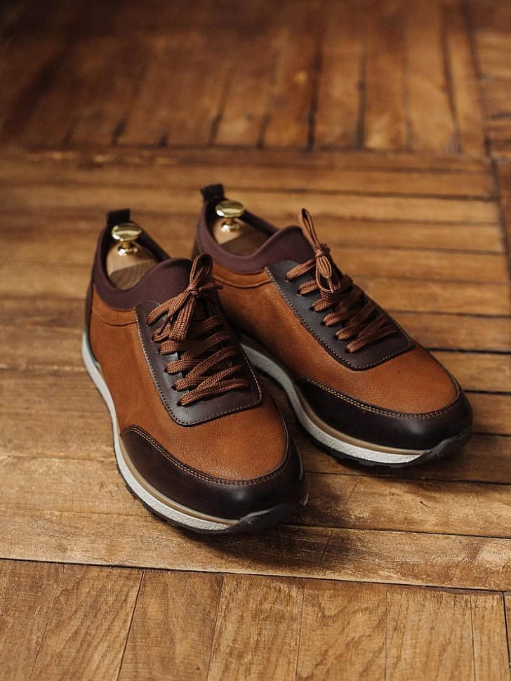 Комбинированные мужские кроссовки из натуральной кожи и замши Mazaltovman Комбинированные мужские кроссовки из натуральной кожи и замши Mazaltovman