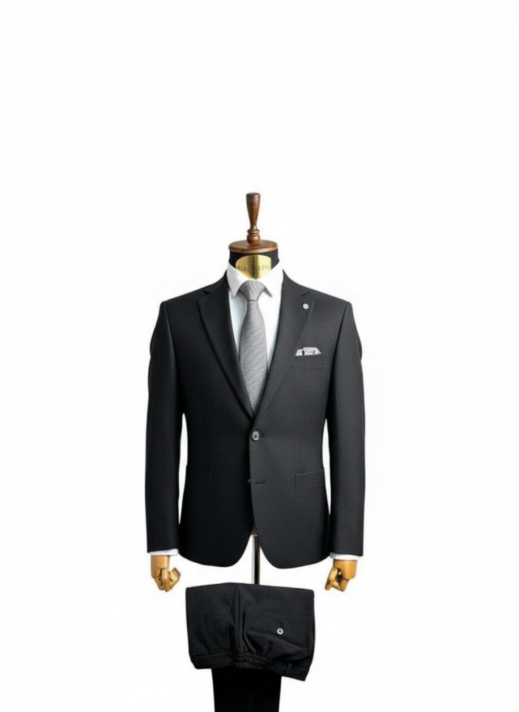 Костюм MAZALTOVMAN 2-ка Premium Черный фактурный кежуал