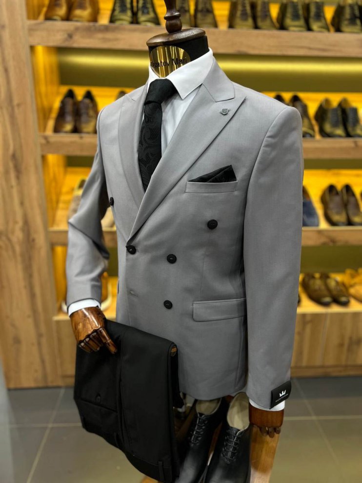 Костюм MAZALTOVMAN 2-ка Premium Серый двубортный