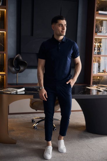 Футболка поло GIO Темно-синяя