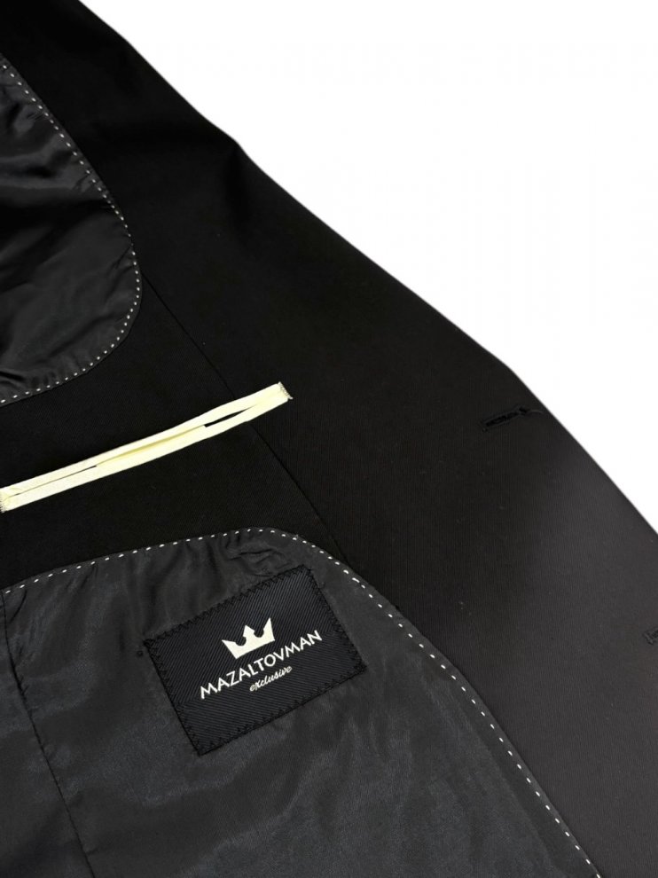 Костюм Mazaltovman 3-ка полуприталенный синий из шерсти