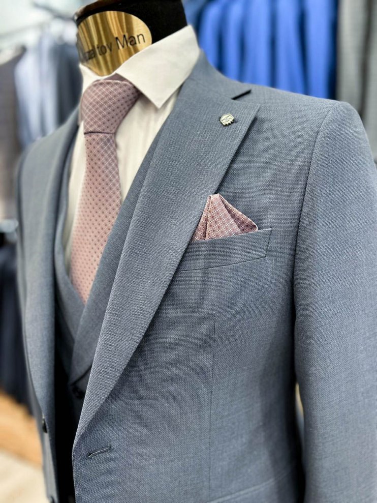 Костюм MAZALTOVMAN 3-ка Premium Синий фактурный