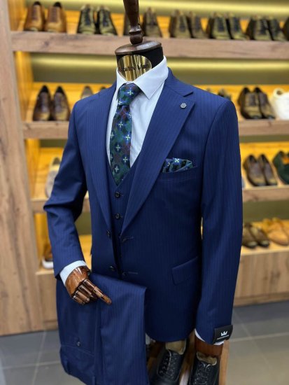 Костюм MAZALTOVMAN 3-ка Premium Синий в полоску