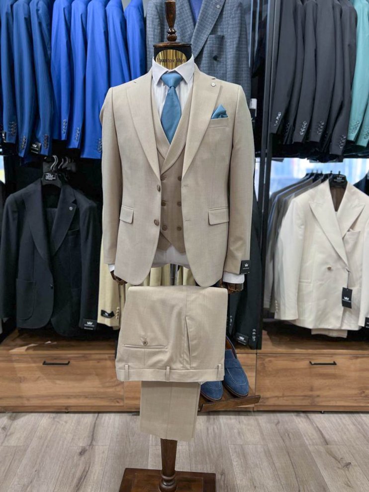 Костюм MAZALTOVMAN 3-ка Premium Бежевый фактурный