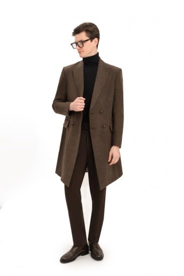 Пальто MAZALTOVMAN Двубортное Premium Коричневое