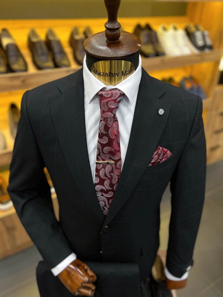 Костюм MAZALTOVMAN 2-ка Premium Черный в клетку