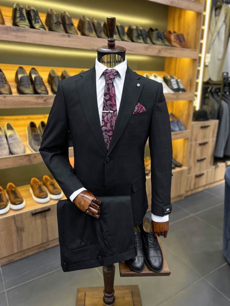 Костюм MAZALTOVMAN 2-ка Premium Черный в клетку