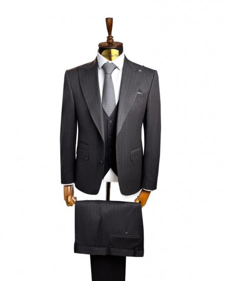 Костюм MAZALTOVMAN 3-ка Premium Темно-бордовый в полоску