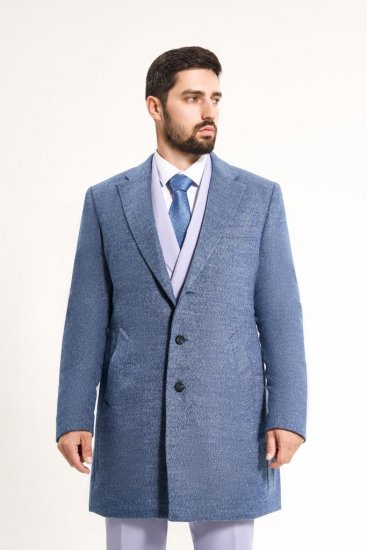 Пальто MAZALTOVMAN Premium Светло-синее фактурное
