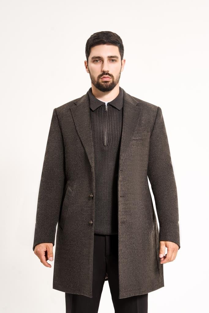 Пальто MAZALTOVMAN Premium Серое фактурное