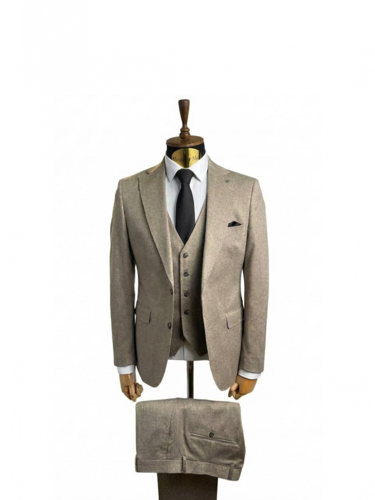 Костюм MAZALTOVMAN 3-ка Premium Бежевый фактурный