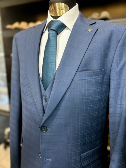 Костюм MAZALTOVMAN 3-ка Premium Синий в клетку