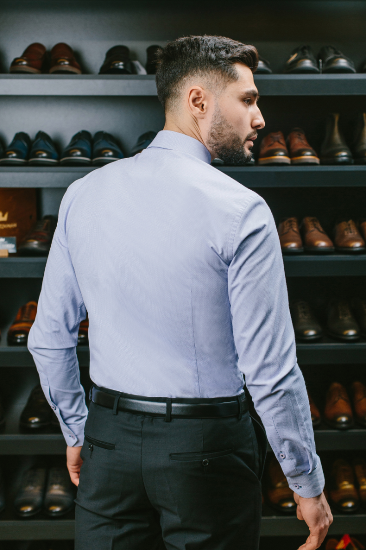 Рубашка MAZALTOVMAN Фиолетовая приталенная