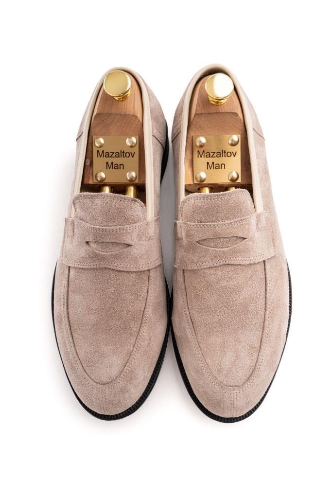 Лоферы MAZALTOVMAN Бежевые замшевые