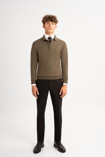 Поло HLF Хаки с пуговицами