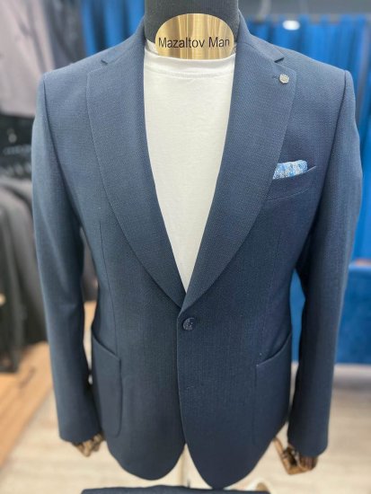 Костюм MAZALTOVMAN 2-ка Premium Темно-синий фактурный кежуал