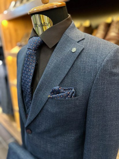 Костюм MAZALTOVMAN 3-ка Premium Синий фактурный