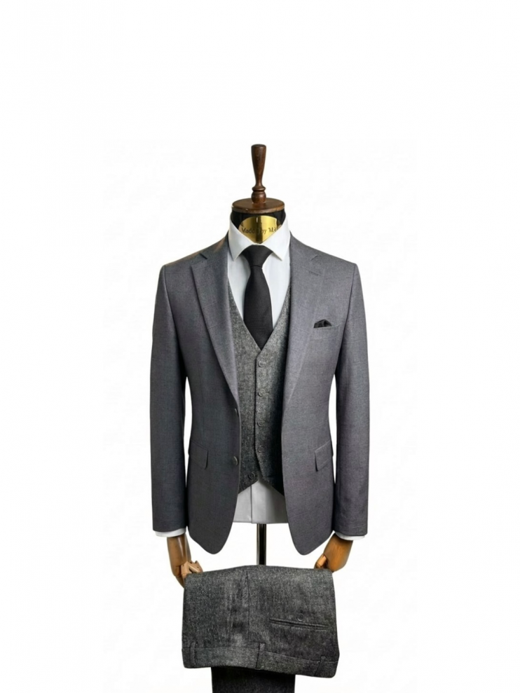 Костюм IBR 3-ка Серый в клетку комбинированный