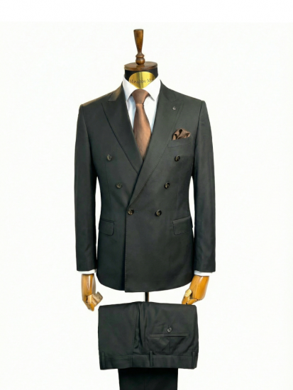 Костюм MAZALTOVMAN 2-ка Темно-зеленый двубортный премиум линейка