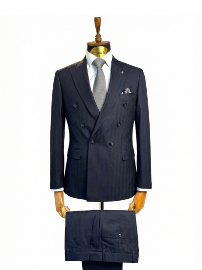 Костюм MAZALTOVMAN 2-ка Синий двубортный премиум линейка
