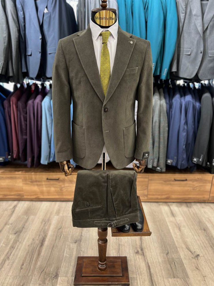 Костюм MAZALTOVMAN 2-ка Premium Хаки вельветовый
