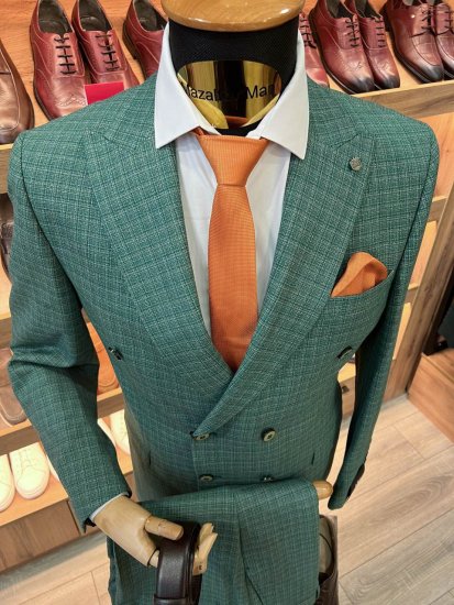 Костюм MAZALTOVMAN 2-ка Premium Зеленый двубортный