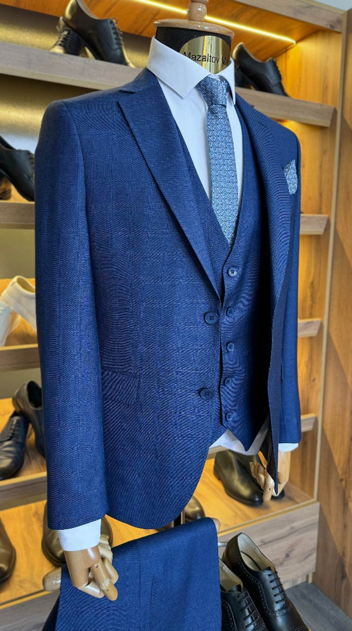 Костюм MAZALTOVMAN 3-ка Синий в клетку