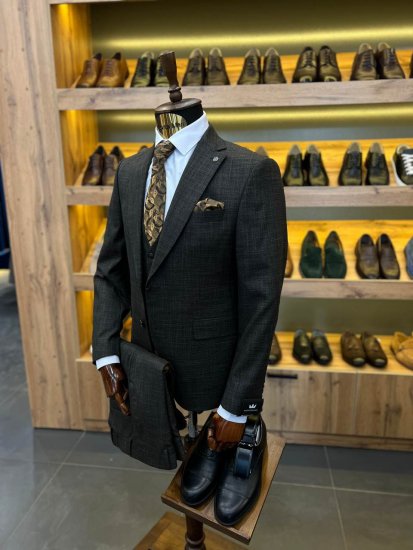 Костюм MAZALTOVMAN 3-ка Premium Темно-коричневый фактурный