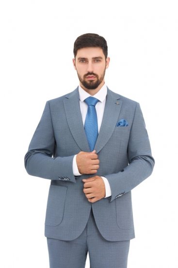 Костюм MAZALTOVMAN 2-ка Premium Голубой фактурный кежуал