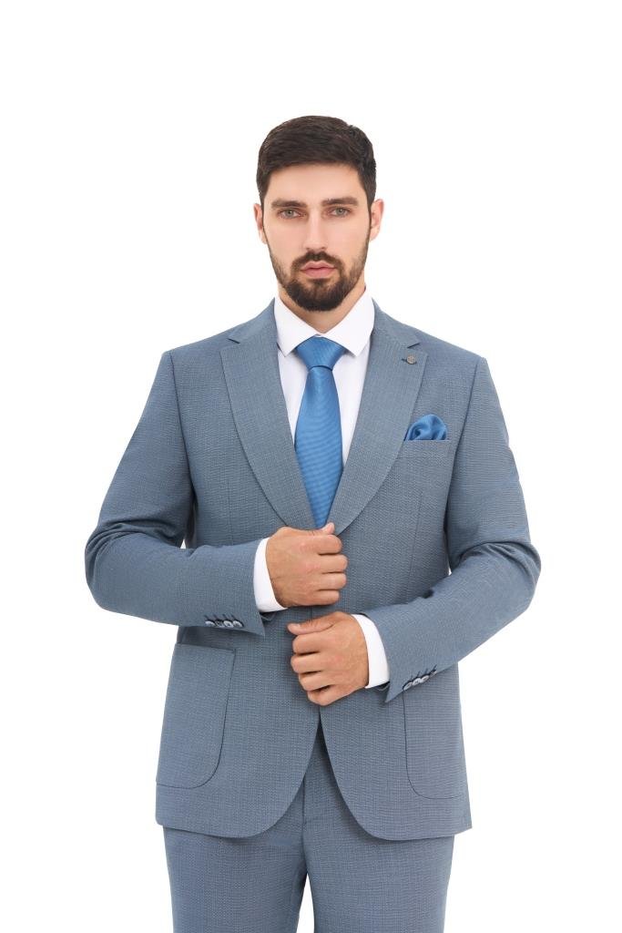Костюм MAZALTOVMAN 2-ка Premium Голубой фактурный кежуал